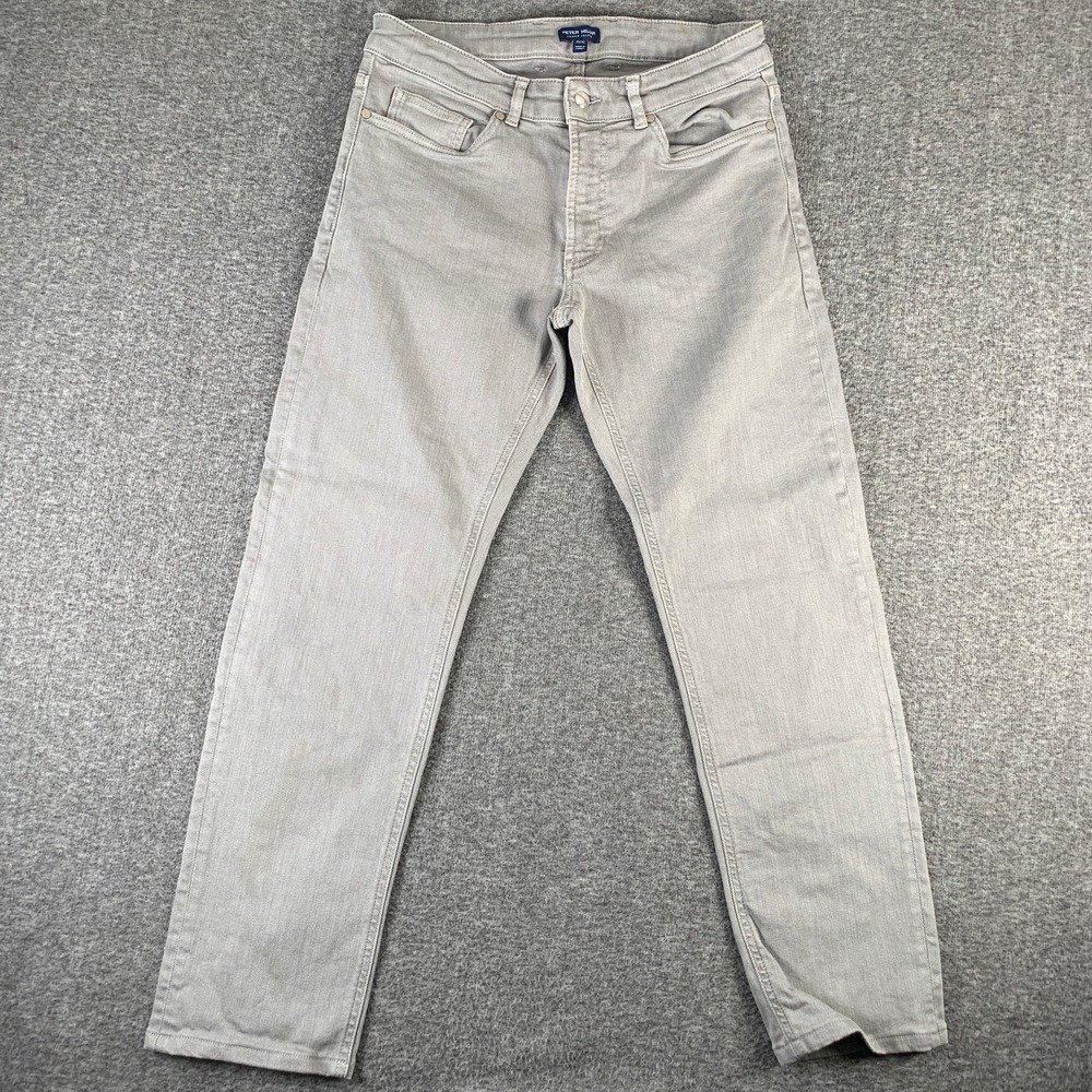 Peter Millar Crown Crafted Jeans Men 33x29 Gray Fairfield Tailored Fit Pants